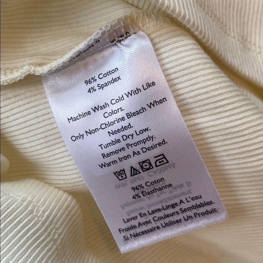 NWT EDDIE BAUER L/S Ribbed Ivory Essential Top 2XL - Picture 7 of 7